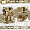 Camo Military Tactical Vest Plate Carrier Holster Molle Assault Combat Gear