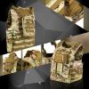 Camo Military Tactical Vest Plate Carrier Holster Molle Assault Combat Gear