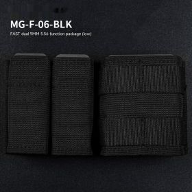 9MM 556 Parallel MOLLE Accessory Kit CS Tactical Multifunction Storage Bag (Color: Black)