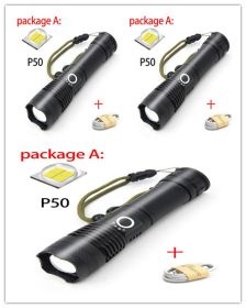 USB Charging Zoom P50 Flashlight (Option: 3pcs Usb US)