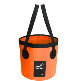 Portable Travel Bag Fishing Bucket Folding Bucket Bag Outdoor Convenient Travel Car Wash Bucket Outdoor Waterproof Bag (Option: Orange-20L)