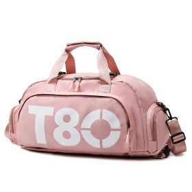 Outdoor Travel Bag Multi-functional Dry Wet Separation Sports Bag Large Capacity Handbag (Color: Pink)