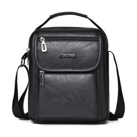 Portable Portable Vintage Tote Bag Shoulder Men's Messenger Bag (Color: Black)