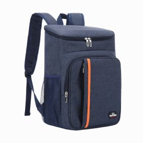 Multifunctional Shoulder Sports Bag Insulated Bag Outdoor Picnic Insulated Backpack Leak-proof Shoulder Ice Bag (Color: Dark blue)