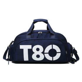 Outdoor Travel Bag Multi-functional Dry Wet Separation Sports Bag Large Capacity Handbag (Color: Dark blue)