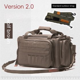 Outdoor Camping Picnic Wild Tableware Storage Tactical Compartment Sundries Portable Shoulder Bag (Option: Gray Brown)