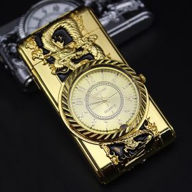 Personality Running Lamp Inflatable Watch Windproof Lighter (Option: Gold dragon)